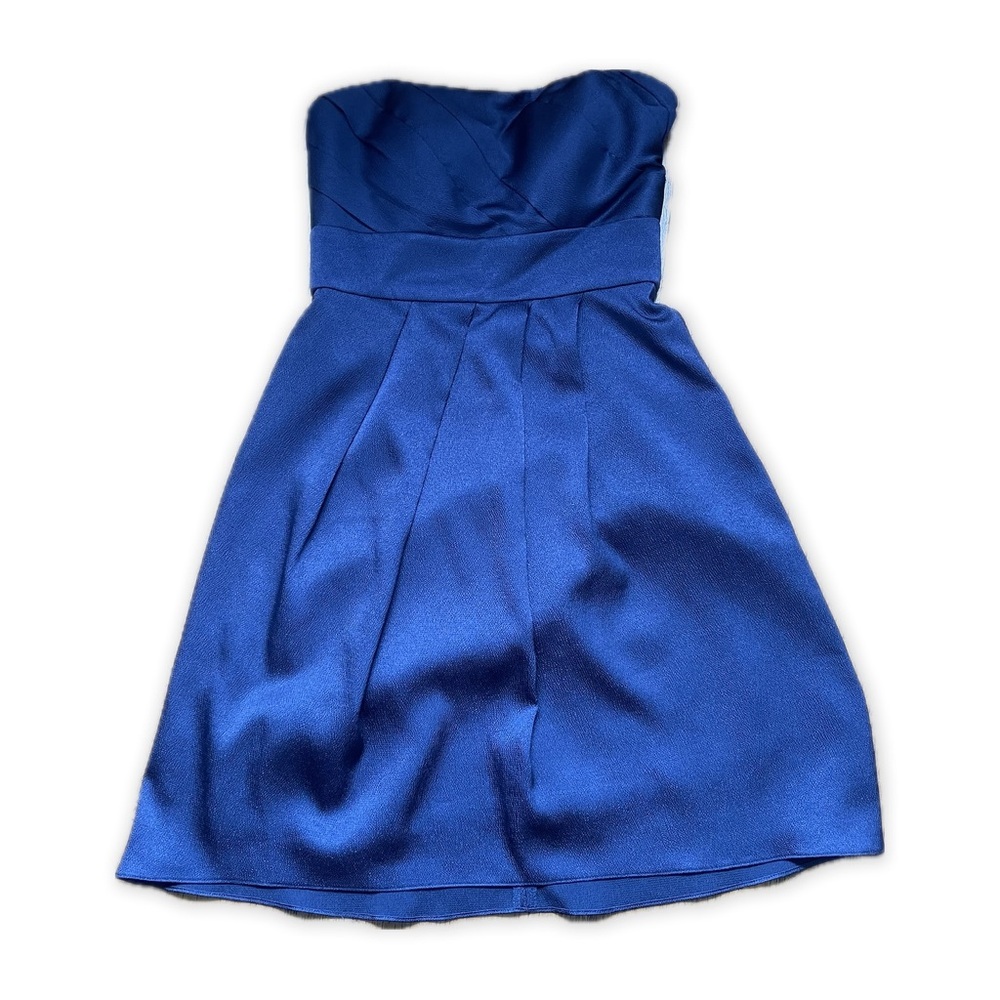 JENNY YOO Strapless Mini Navy Cocktail Dress Sz 2
